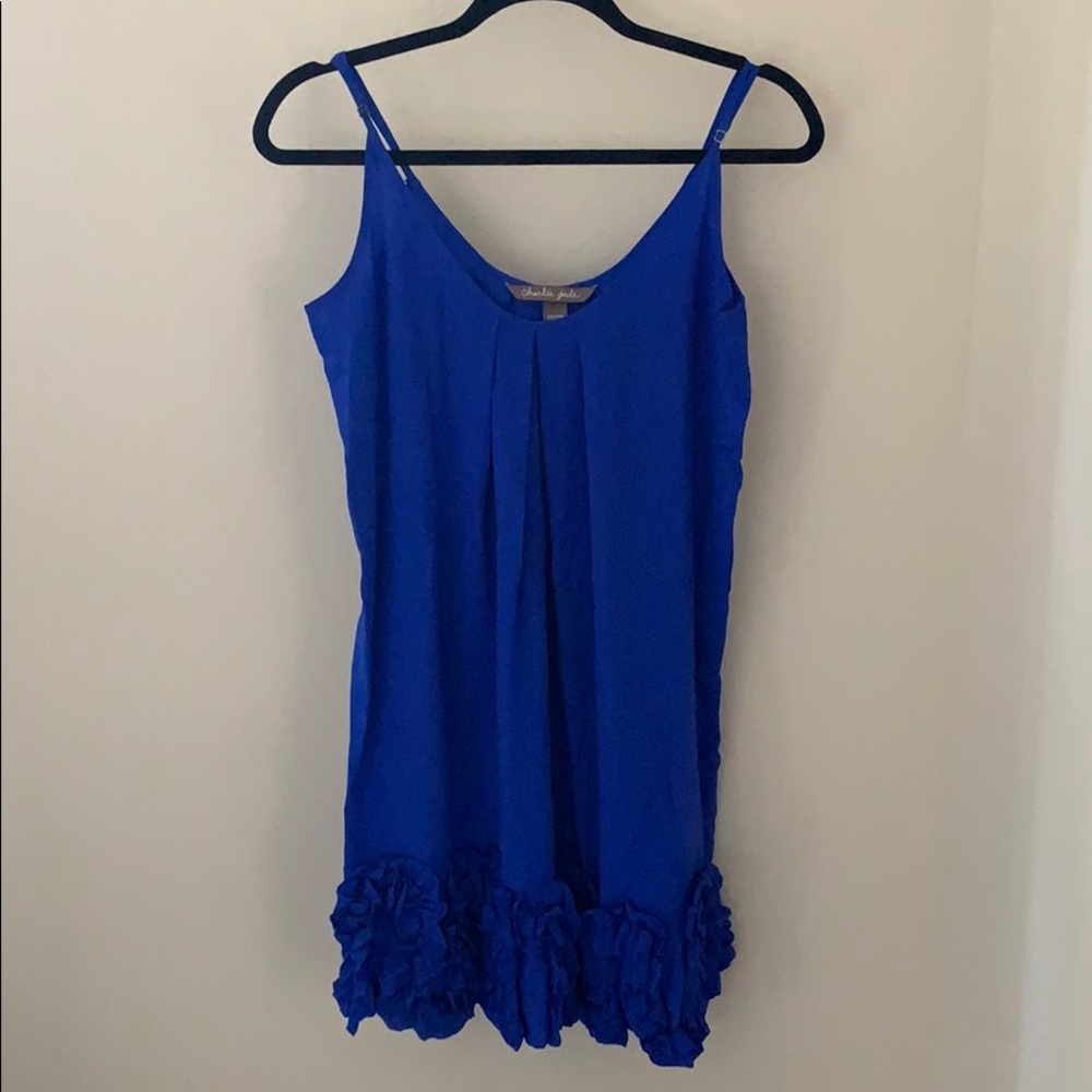Charlie jade royal blue satin dress